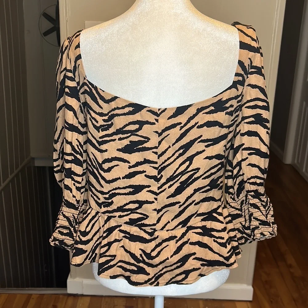 Reformation Dallas Bustier Top in Rajah Animal Print New Size 10